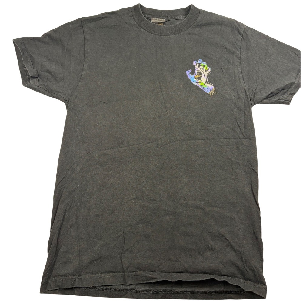 Santa Cruz Screaming Hand Iridescent Graphic T-Shirt Black Small Mens